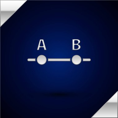 Gümüş Grafik, çizelge, çizelge, diyagram, bilgi, koyu mavi arkaplanda izole edilmiş turta grafik simgesi. Vektör İllüstrasyonu.