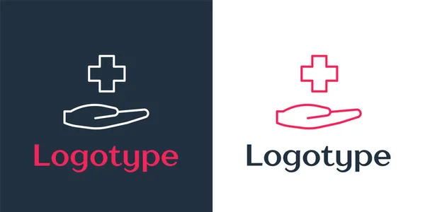 Logotyp Linka Cross Nemocnice Lékařské Ikony Izolované Bílém Pozadí První — Stockový vektor