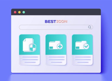 Yeni dizin, Belge koruma kavramı ve Belge dizini ve işaret simgesini ayarla. Vektör.