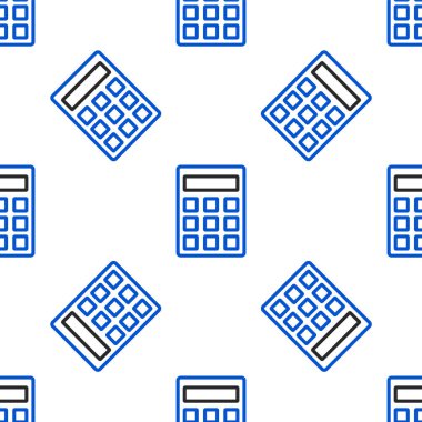 Satır Hesaplayıcı simgesi beyaz arkaplanda izole edilmiş kusursuz desen. Muhasebe sembolü. İş hesaplamaları matematik eğitimi ve finans. Renkli taslak konsepti. Vektör.