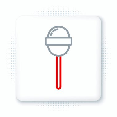 Line Lolipop simgesi beyaz arkaplanda izole edildi. Yemek, lezzetli bir sembol. Renkli taslak konsepti. Vektör.