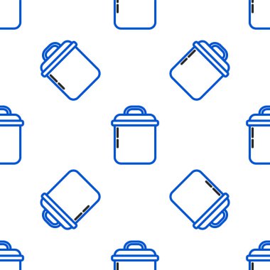 Hat pişirme ikonu beyaz arkaplanda izole edilmiş kusursuz desen. Haşlama ya da güveç besin sembolü. Renkli taslak konsepti. Vektör.