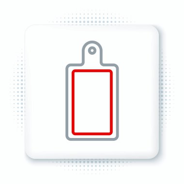 Çizgi kesme tahtası simgesi beyaz arkaplanda izole edildi. Kesme tahtası sembolü. Renkli taslak konsepti. Vektör.