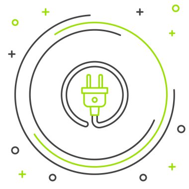 Elektrik hattı simgesi beyaz arkaplanda izole edildi. Bağlantı kavramı ve elektriğin kesilmesi. Renkli taslak konsepti. Vektör.