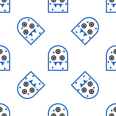 Çizgi Uzaylı simgesi beyaz arkaplanda kusursuz desen izole etti. Uzaylı yüzü ya da kafa sembolü. Renkli taslak konsepti. Vektör.