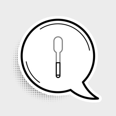 Gri arkaplanda çizgi kaşığı simgesi izole edildi. Mutfak aletleri. Çatal bıçak seti. Renkli taslak konsepti. Vektör.