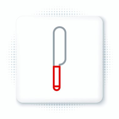 Çizgi Bıçak simgesi beyaz arkaplanda izole edildi. Çatal bıçak sembolü. Renkli taslak konsepti. Vektör.