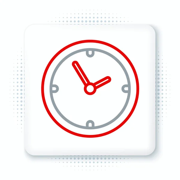 Icône Horloge Ligne Isolé Sur Fond Blanc Symbole Temporel Concept — Image vectorielle