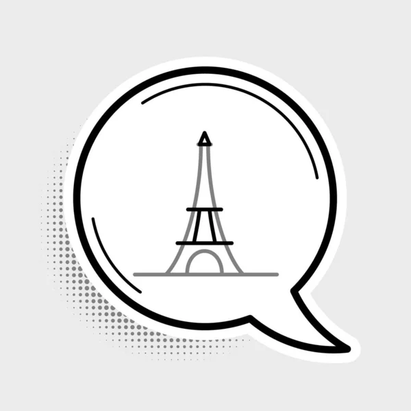 Line Eiffeltoren Pictogram Geïsoleerd Grijze Achtergrond Frankrijk Parijs Symbool Kleurrijk — Stockvector