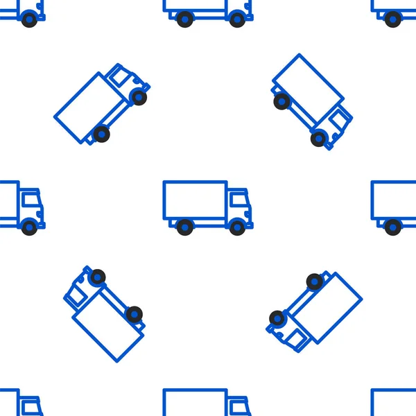 Linia Dostawy Pojazdu Ciężarówki Ikona Izolowane Bezszwowy Wzór Białym Tle — Wektor stockowy