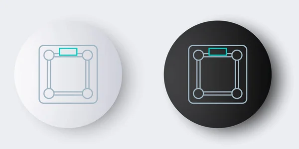 Línea Icono Básculas Baño Aislado Sobre Fondo Gris Medida Peso — Vector de stock