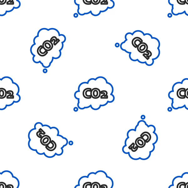 Line Co2 Emissions Cloud Icon Isolated Seamless Pattern White Background — Stock Vector