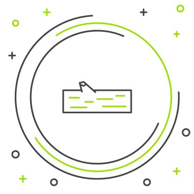 Tahta çizgi günlük simgesi beyaz arkaplanda izole edildi. Renkli taslak konsepti. Vektör.