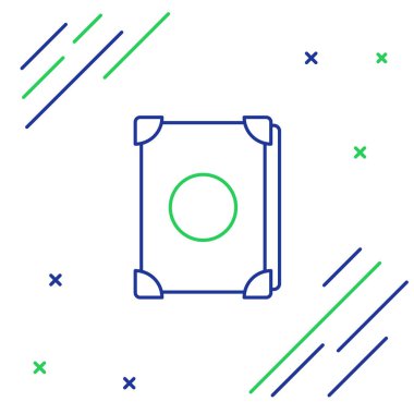 Beyaz arka planda izole edilmiş Eskiler 'in sihirli kitabı simya tarifleri, mistik büyüler ve büyü simgesi. Renkli taslak konsepti. Vektör.