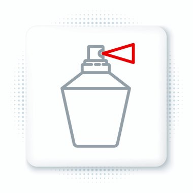 Beyaz arkaplanda çizgi parfüm ikonu izole edildi. 8 Mart. Uluslararası Mutlu Kadınlar Günü. Renkli taslak konsepti. Vektör.