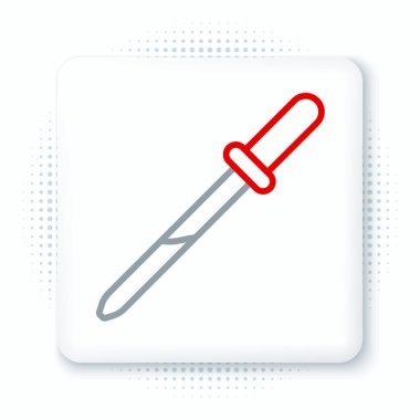 Hat Pipette simgesi beyaz arkaplanda izole edildi. Tıbbi elementler, kimya laboratuarı ekipmanları. Tıp sembolü. Renkli taslak konsepti. Vektör.