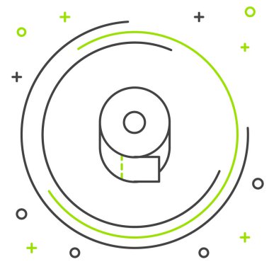 Tuvalet kağıdı yuvarlama simgesi beyaz arkaplanda izole edildi. Renkli taslak konsepti. Vektör.