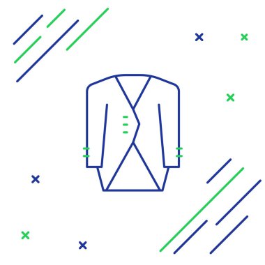 Çizgi Suit simgesi beyaz arkaplanda izole edildi. Smokin mi? Kravatlı gelinlik. Renkli taslak konsepti. Vektör.