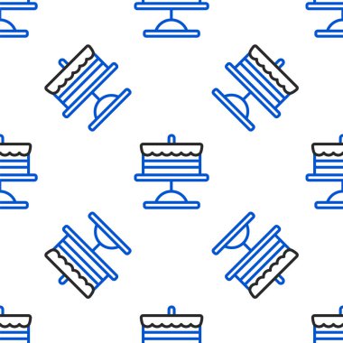 Tabak simgesindeki Çizgi Keki beyaz arkaplanda izole edilmiş pürüzsüz desen. Doğum günün kutlu olsun. Renkli taslak konsepti. Vektör.