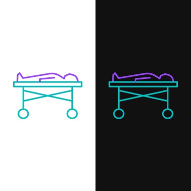 Morgdaki ölü çizgi beyaz ve siyah arka planda izole edilmiş. Renkli taslak konsepti. Vektör.