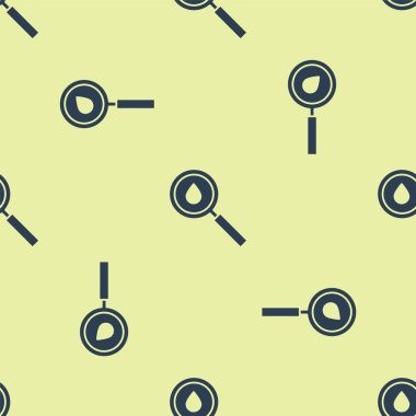 Mavi yağ damlası ikonu sarı arkaplanda izole edilmiş kusursuz desen. Jeolojik keşif, jeoloji araştırması. Vektör İllüstrasyonu.