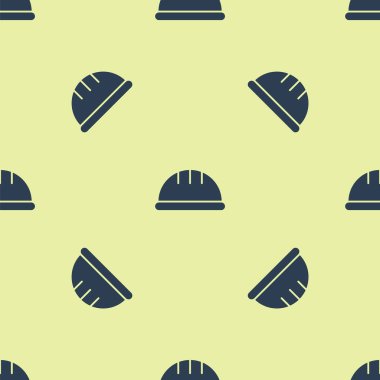 Mavi İşçi Kaskı ikonu sarı arka planda kusursuz desen izole etti. Vektör İllüstrasyonu.