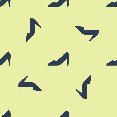 Yüksek topuklu bir ayakkabı, sarı arka planda izole edilmiş. 8 Mart. Uluslararası Mutlu Kadınlar Günü. Vektör İllüstrasyonu.