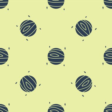 Mavi Gezegen Venüs ikonu sarı arkaplandaki kusursuz deseni izole etti. Vektör İllüstrasyonu.