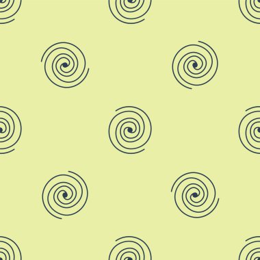 Mavi Kara Delik simgesi sarı arkaplanda izole edilmiş kusursuz desen. Uzay deliği. Collapsar. Vektör İllüstrasyonu.