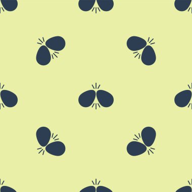 Mavi Paskalya yumurtası ikonu sarı arka planda izole edilmiş pürüzsüz desen. Birbirini kıran iki yumurta. Mutlu Paskalyalar. Vektör İllüstrasyonu.