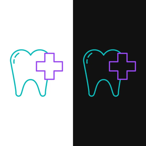 Linha Clínica Odontológica Para Cuidados Dentários Ícone Dente Isolado Fundo —  Vetores de Stock