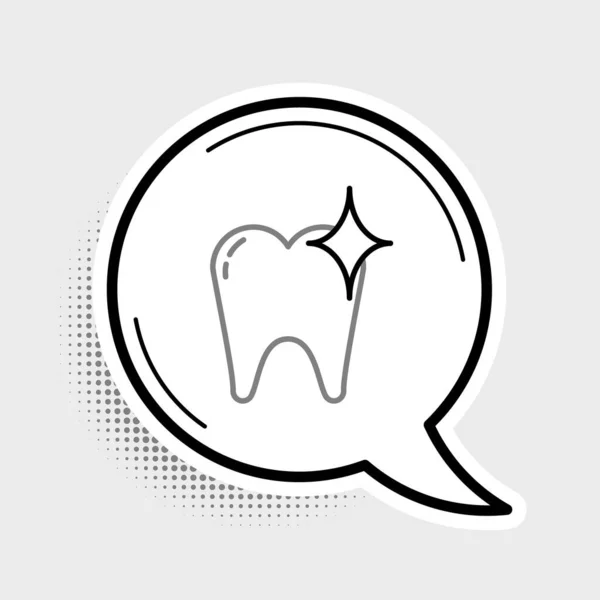 Línea Icono Del Concepto Blanqueamiento Dental Aislado Sobre Fondo Gris — Vector de stock