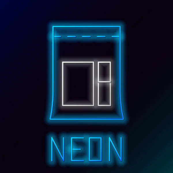Gloeiende Neon Lijn Cement Zak Pictogram Geïsoleerd Zwarte Achtergrond Kleurrijk — Stockvector