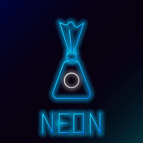 Zářící Neonová Čára Ikona Candy Izolovaná Černém Pozadí Barevný Koncept — Stockový vektor