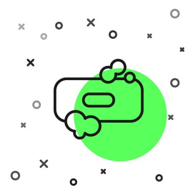 Beyaz arkaplanda siyah çizgi sabun simgesi izole edildi. Köpüklü sabun çubuğu. Vektör İllüstrasyonu.