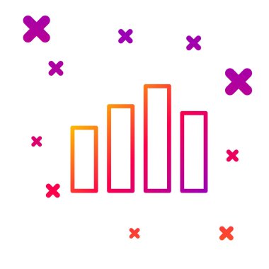 Renk çizgisi Müzik eşitleyici simgesi beyaz arkaplanda izole edildi. Ses dalgası. Ses dijital dengeleyici teknolojisi, konsol paneli, nabız müzikali. Kademeli rastgele dinamik şekiller. Vektör.