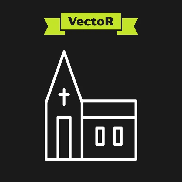 화이트 교회의 아이콘은 배경에서 분리되었습니다 기독교 교회의 Vector — 스톡 벡터
