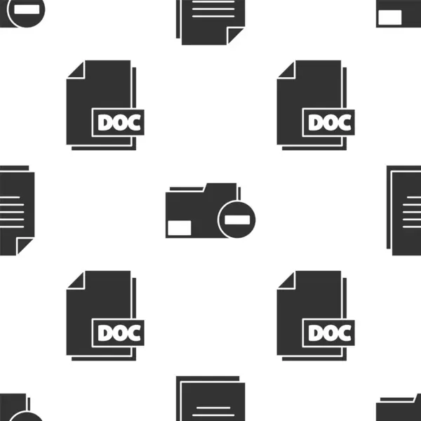 Définir Document Dossier Document Avec Moins Document Fichier Doc Sur — Image vectorielle