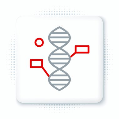 Beyaz arkaplanda izole edilmiş çizgi DNA sembolü. Renkli taslak konsepti. Vektör.