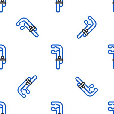 Çizgi klemp aracı simgesi beyaz arkaplanda izole edilmiş pürüzsüz desen. Çilingir aleti. Renkli taslak konsepti. Vektör.