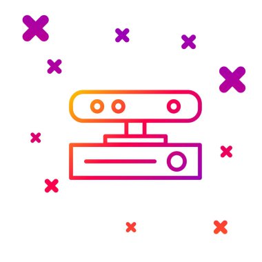 Renk çizgisi Hareket algılayıcı simgesi beyaz arkaplanda izole edildi. Kademeli rastgele dinamik şekiller. Vektör İllüstrasyonu.