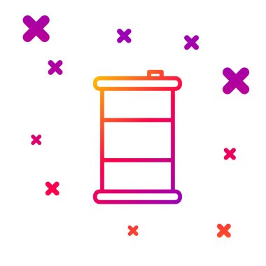 Beyaz arkaplanda renk çizgisi Varil yağı ikonu izole edildi. Kademeli rastgele dinamik şekiller. Vektör İllüstrasyonu.