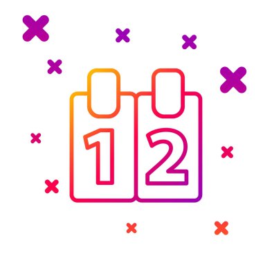 Renk çizgisi Matematik fonksiyonu kosinüs simgesi beyaz arkaplanda izole edildi. Kademeli rastgele dinamik şekiller. Vektör İllüstrasyonu.