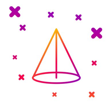 Renk çizelgesi, çizelge, çizelge, diyagram, bilgi, beyaz arkaplanda izole edilmiş turta grafik simgesi. Kademeli rastgele dinamik şekiller. Vektör İllüstrasyonu.