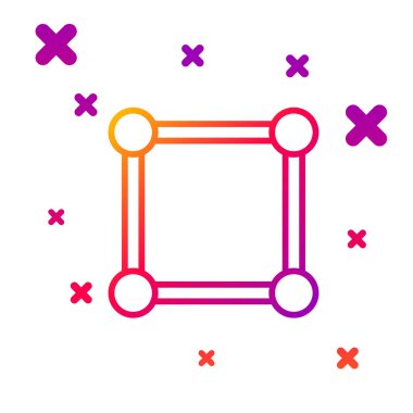 Grafik, çizelge, grafik, grafik, diyagram, bilgi, turta grafik simgesi içeren renk çizgisi sunum tahtası beyaz arkaplanda izole edildi. Kademeli rastgele dinamik şekiller. Vektör İllüstrasyonu.