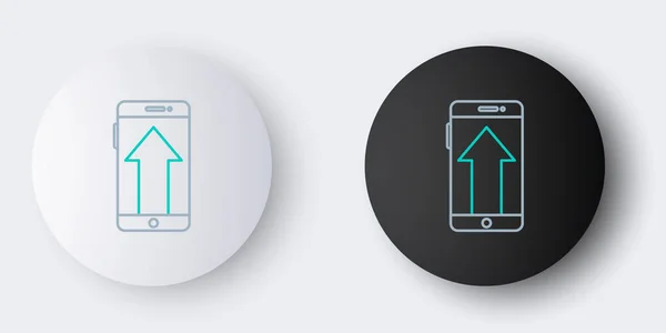 Zeile Smartphone Handy Symbol Isoliert Auf Grauem Hintergrund Buntes Rahmenkonzept — Stockvektor