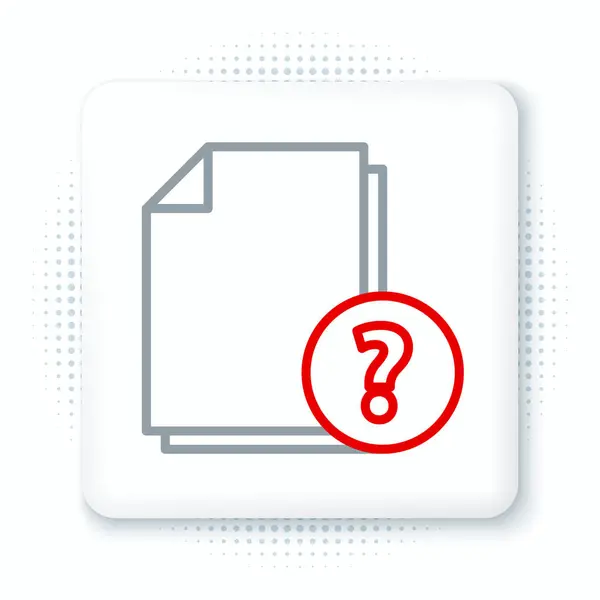 Line Unknown Document Icon Isolated White Background File Question Mark — Stock Vector