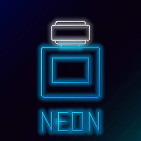 Glödande Neon Line Aftershave Ikonen Isolerad Svart Bakgrund Köln Sprayikon — Stock vektor