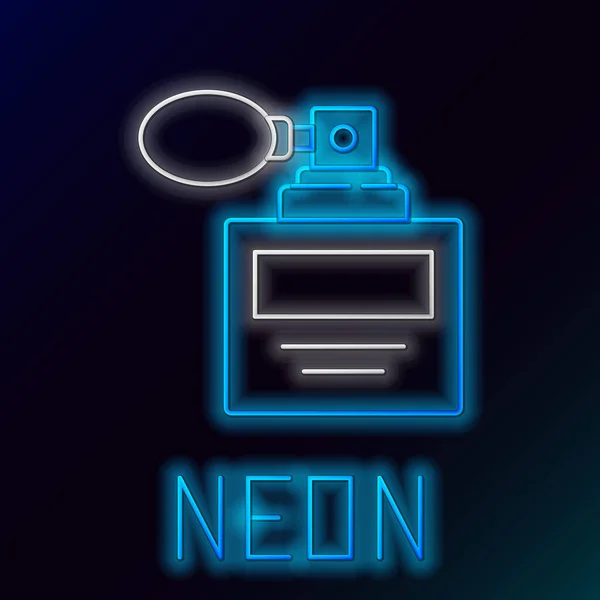 Glödande Neon Line Parfym Ikon Isolerad Svart Bakgrund Mars Internationella — Stock vektor