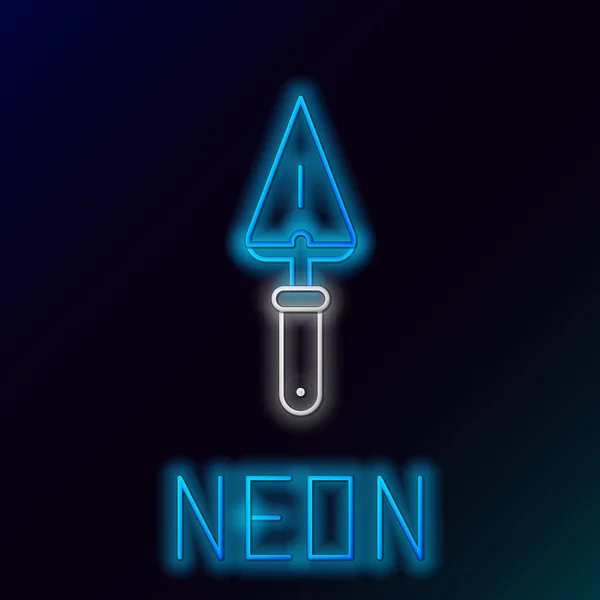 Gloeiende Neon Lijn Troffel Pictogram Geïsoleerd Zwarte Achtergrond Kleurrijk Concept — Stockvector